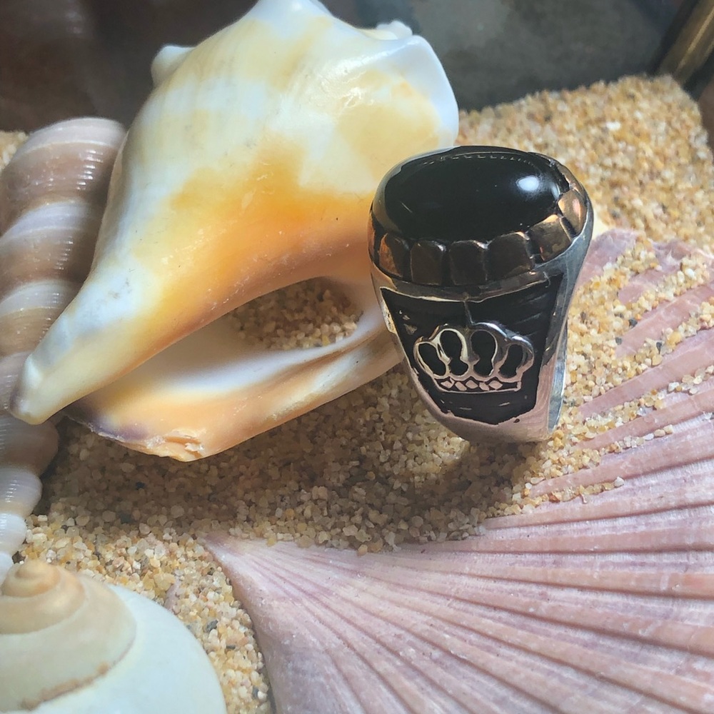Exclusive DesignCrown Black onyx Stone  Silver 925
